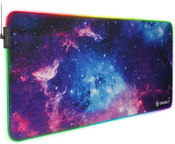 Dailygoods - Led-Bureauonderlegger - Gevoerde Antislip Muismat voor Gaming