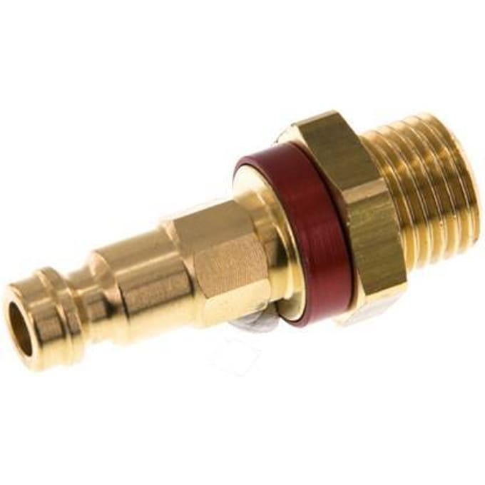Messing DN 5 Rood-Coded Luchtkoppeling Insteeknippel G 1/4 inch Buitendraad