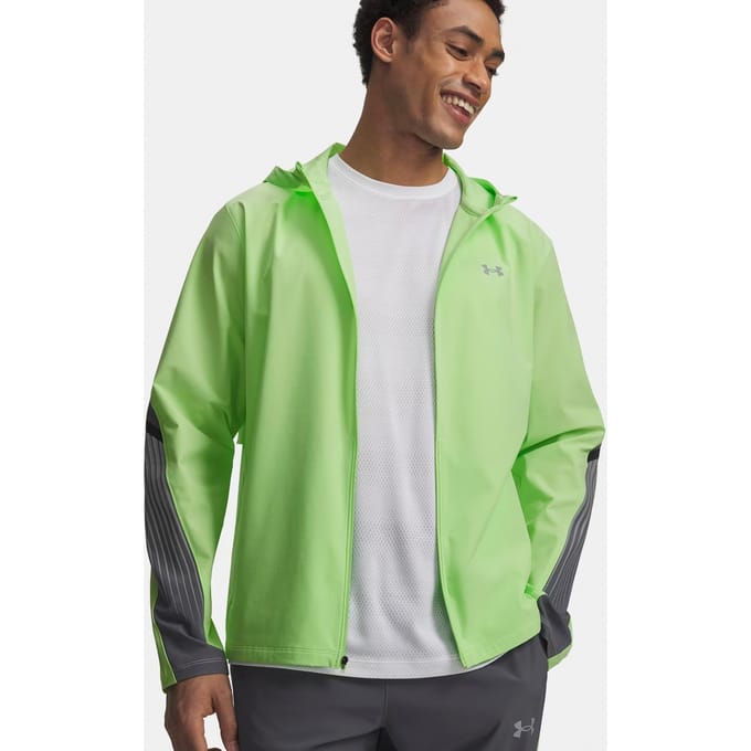 Under Armour Velociti Storm Hooded  Hardloopjas Heren-neongroen, donkergrijs