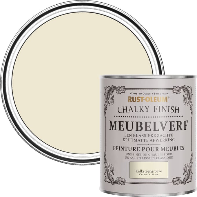 Rust-Oleum Wit Chalky Finish Meubelverf - Kalksteengroeve 750ml