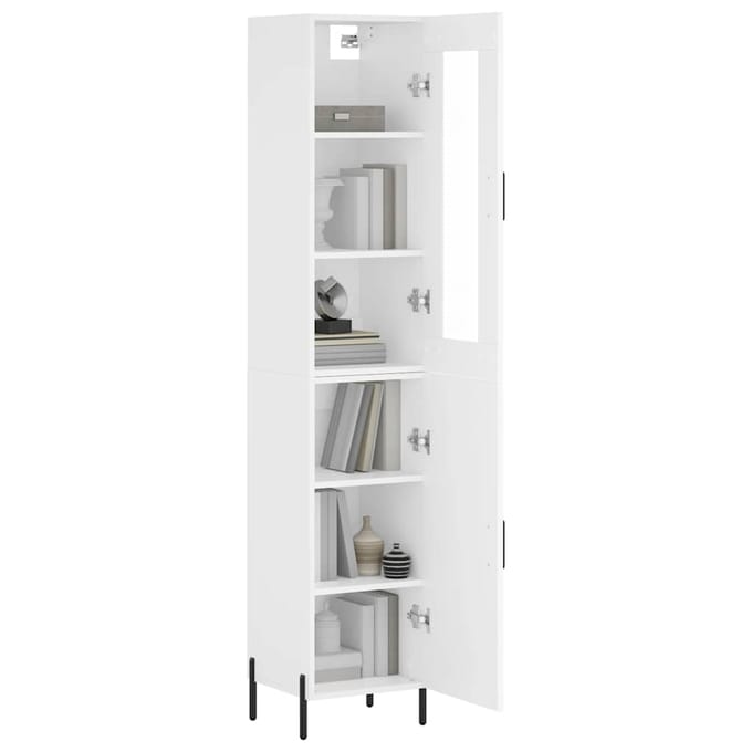 vidaXL Hoge kast 34,5x34x180 cm bewerkt hout wit
