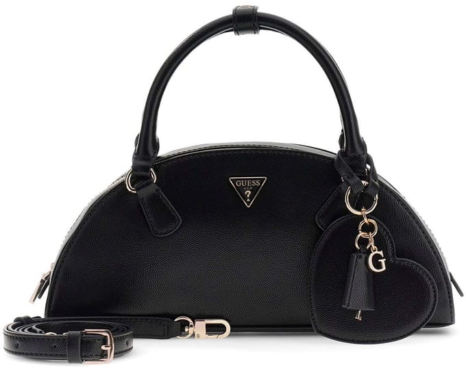 GUESS handtas schoudertas Isobel Dome Satchel Black zwart