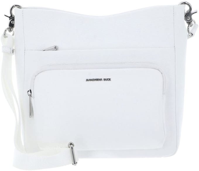 MANDARINA DUCK Leren schoudertas Mellow Leather Crossover Bag Blanc wit