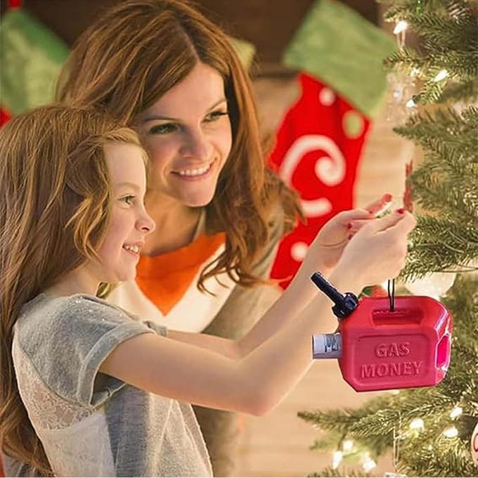5 stks/set Rode Grappige Gas Kan Geld Houder Ornament Voor Kerstboomversieringen red