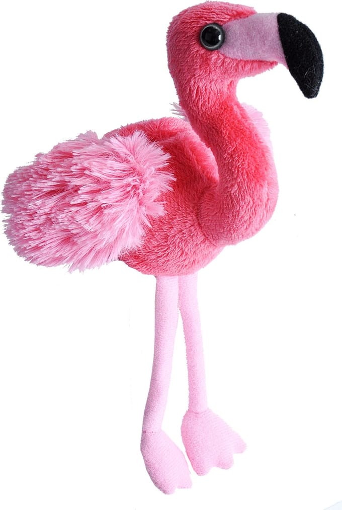 Pluche knuffel Flamingo vogel van ongeveer 13 cm - Speelgoed knuffelbeesten/Vogels