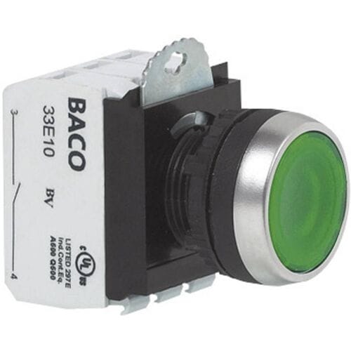 BACO BAL21AH20L L21AH20L Druktoets Kunststof frontring, Verchroomd Groen 1 stuk(s)