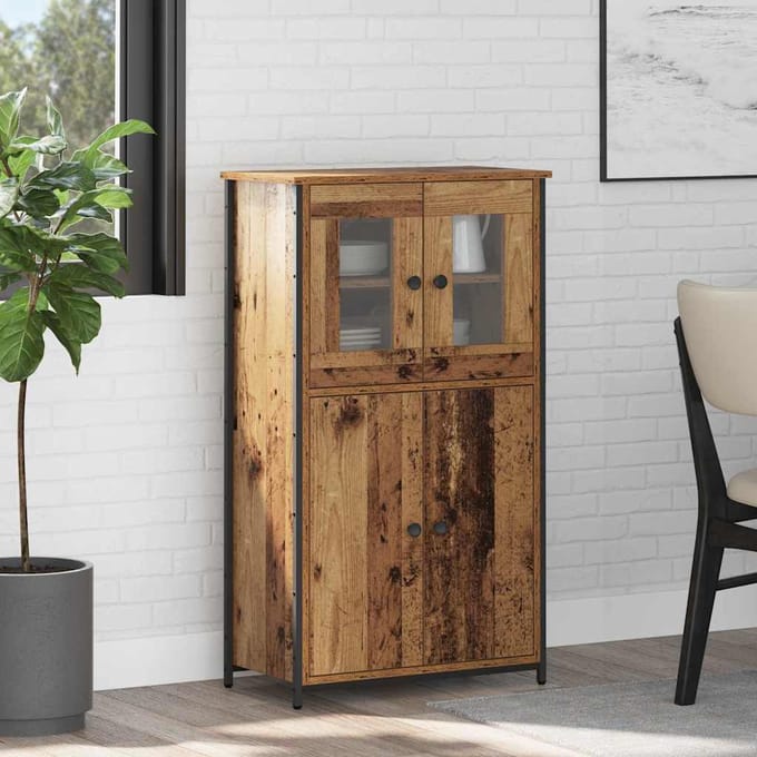 vidaXL Highboard Oud Hout 62 x 32 x 106,5 cm Bewerkt hout