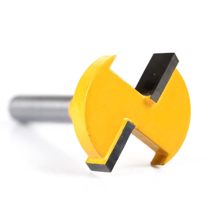 14 Schacht Gesoldeerd Hardmetaal T-gleuf Houtbewerking Freesbit Houtbewerking Snijder(Geel 27mm)