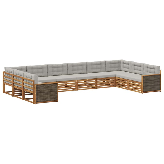 vidaXL - Sofa-Sets - 10 - st - Massief - Acacia - Hout