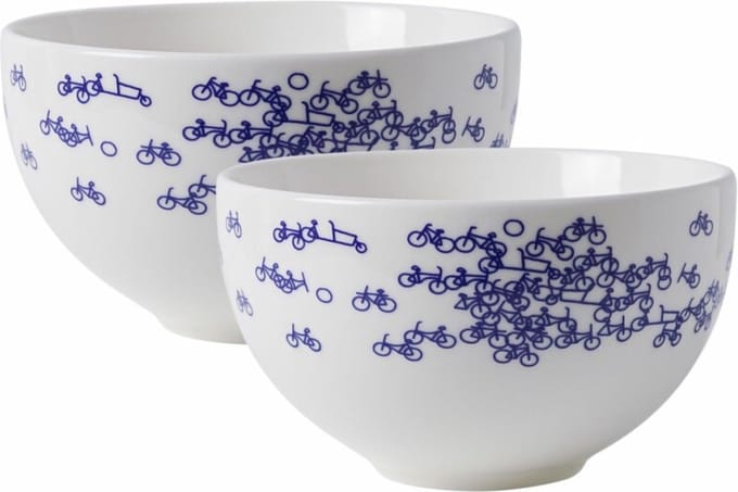 Heinen Delfts Blauw - Yoghurtschaal De Blauwe Fiets 2 st.
