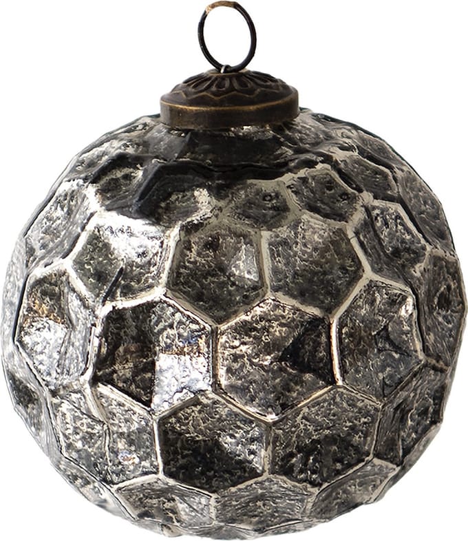 Clayre & Eef Kerstbal Overig Ø 10 cm Zwart Glas Kerstballen
