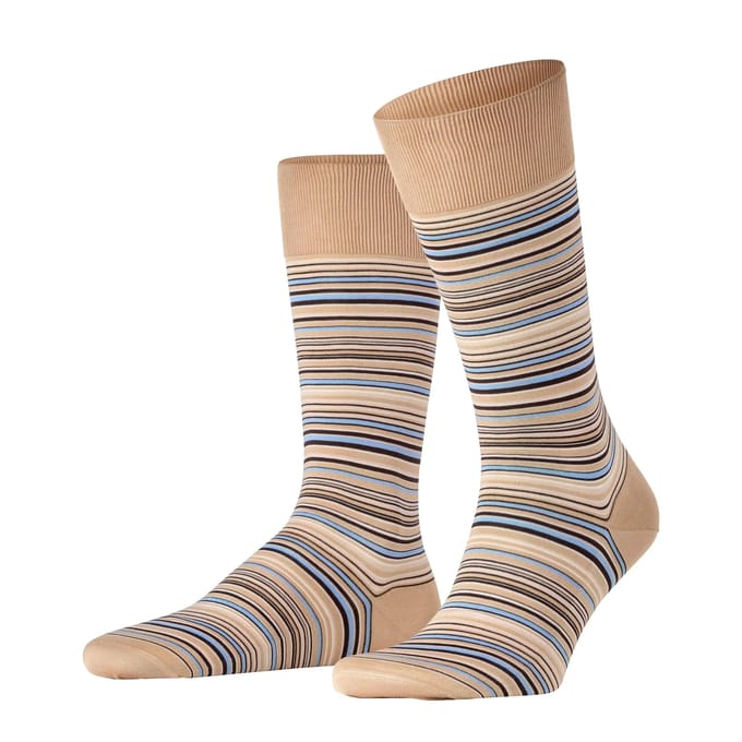 FALKE Microblock gedessineerd katoen sokken heren bruin - maat 41-42
