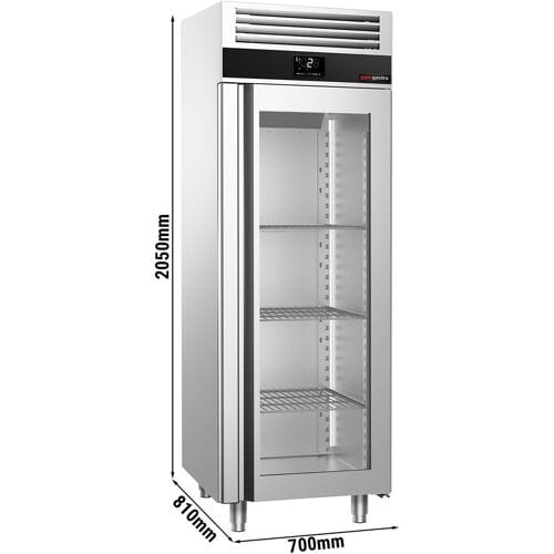 GGM Gastro Kühlschrank Edelstahl PREMIUM - 700 Liter - mit 1 Glastür