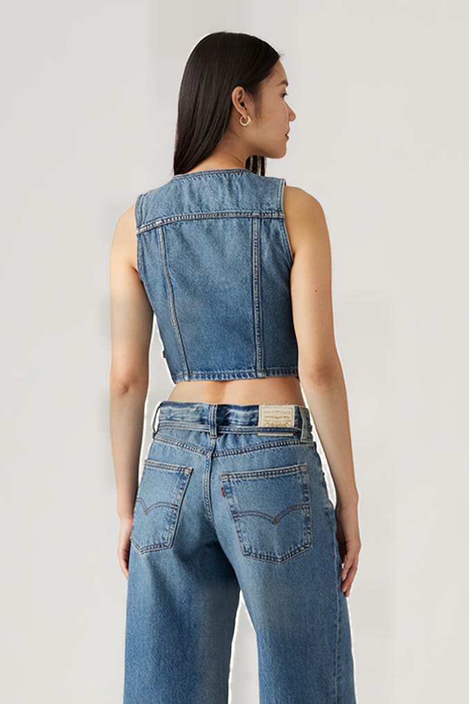 Levi's Denim Waistcoat In Blue Denim Größe: S | Gilets Outlet | Damen | Blau