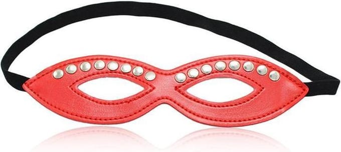 Masker met studs "Eyes Only" - rood