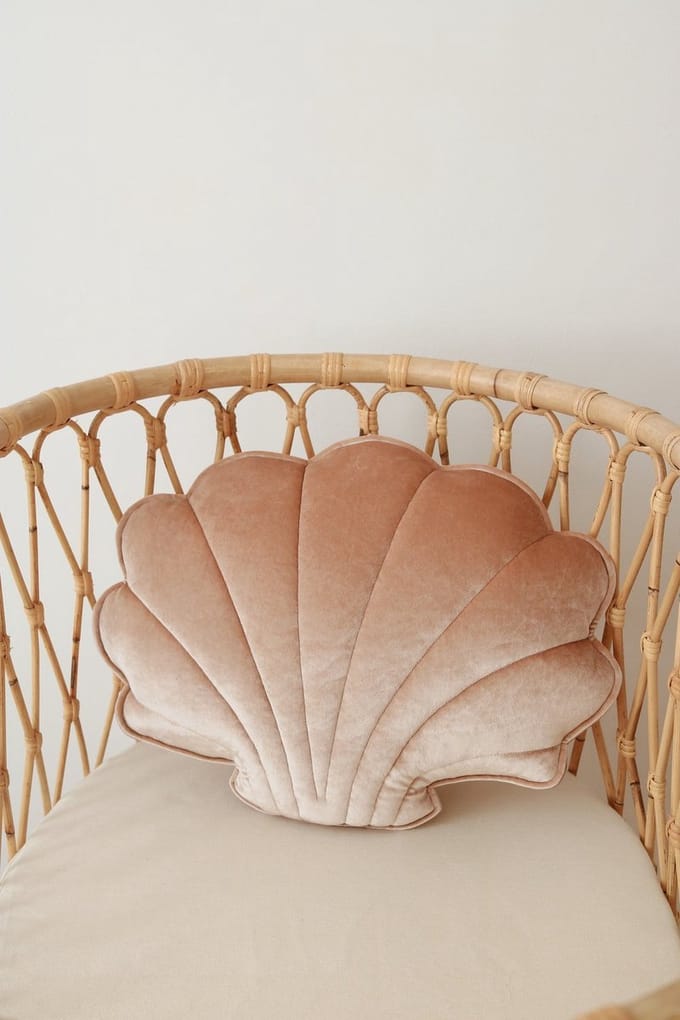 Moi Mili Velvet Shell Kussen XL | Beige Pearl