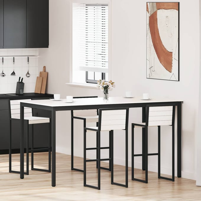 vidaXL - Bartafel - Wit - 200 - x - 100 - x - 105 - cm - Massief - grenenhout