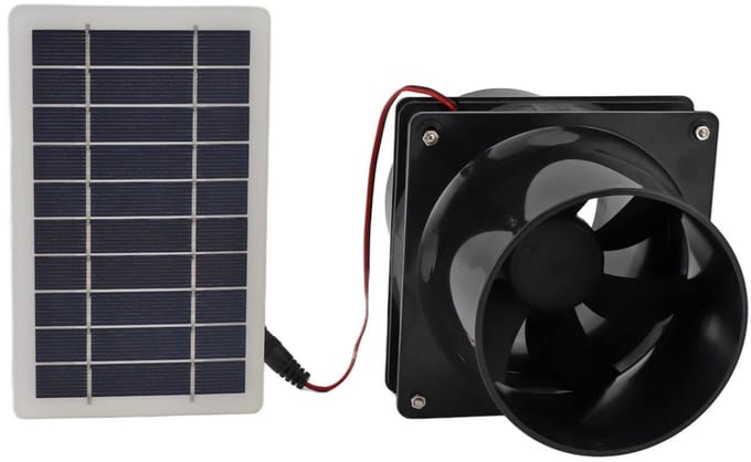 Dailygoods - 12V Zonne-energie Afzuigventilator met 10W Zonnepaneel