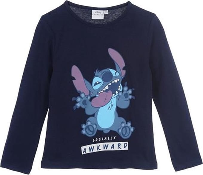 Disney Stitch - longsleeve shirt Stitch - Navy - maat 110/116