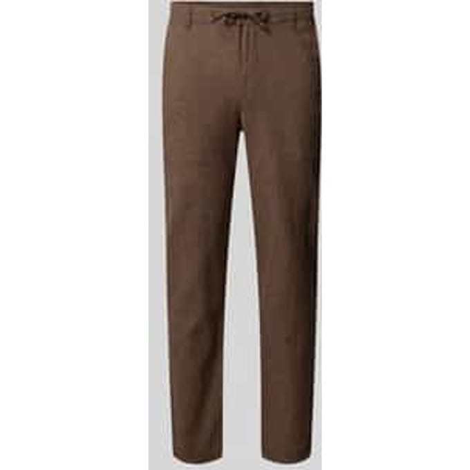 regular fit stoffen broek van katoen-linnenmix