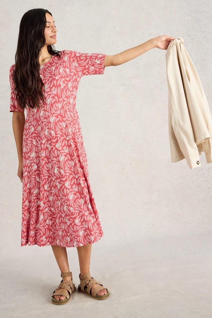 White Stuff Madeline Dress Pink Multi Taglia: 6 REGULAR | Abiti Midi Outlet | Donna | Rosa
