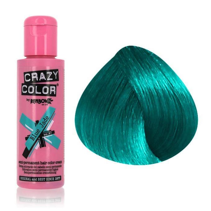 Crazy Color Semi-Permanent Hair Color Cream 67 Blue Jade 100ml