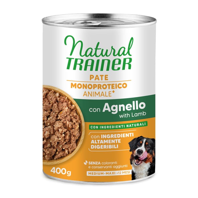 12x400g met Lam & Volkoren Sensitive Trainer Natuurlijk Umido Cani