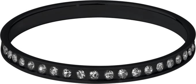 Quiges Stapelring Dames - Vulring Wit Zirkonia - RVS Zwart - Maat 20 - Hoogte 2mm