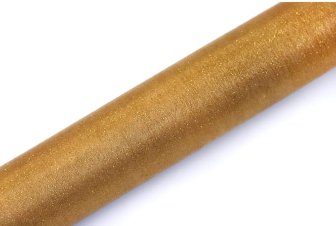 PartyDeco - Organza glitter goud (9 mtr)