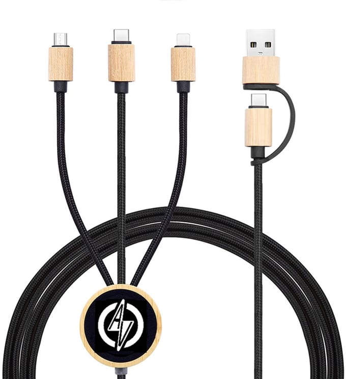 AV® 5 in 1 Oplaadkabel - Multilader - Kabel met Micro-USB, Apple Lightning, USB C en USB A
