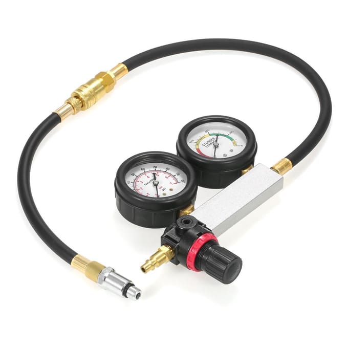 Auto Cilinder Lek Tester Lekkage Detector Kit Set Benzine Motor Meter Tool Kit Dubbel red
