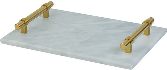 Fugurato Marmer Dienblad - Wit / Goud