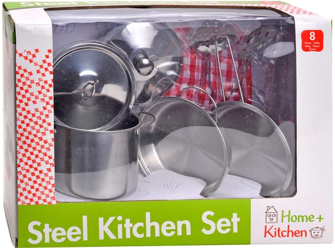 Home and Kitchen Stalen pannenset 8 delig