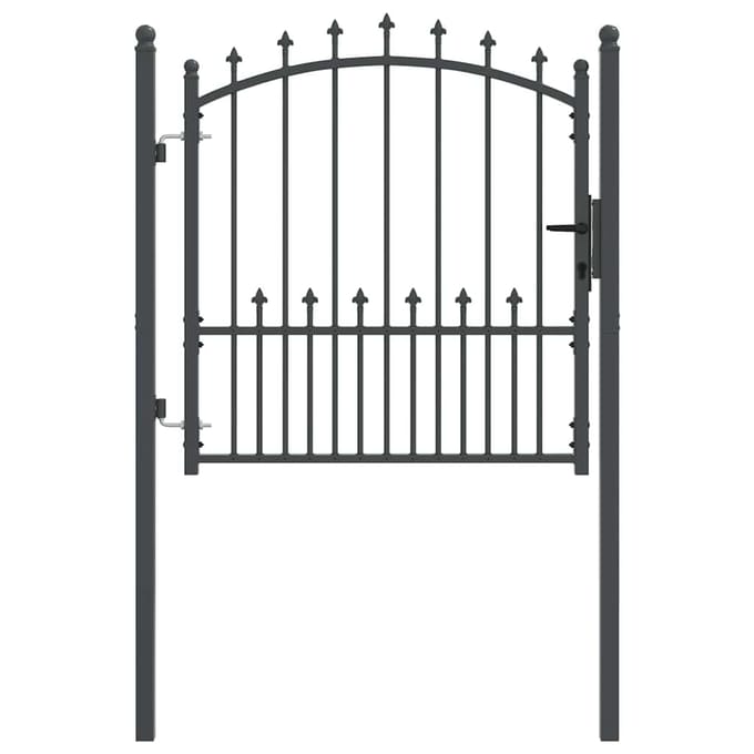 Portail de Jardin en Fer Forgé EMMEN avec Détails Ornementaux 100 x 100 cm