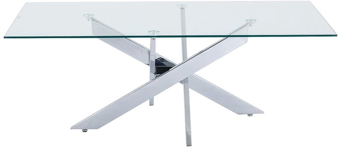 Vente-unique Salontafel van gehard glas en chroomkleurig metaal - Transparant - COSIMA
