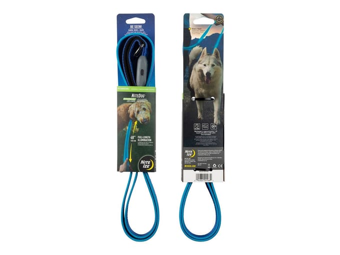 Nite Ize NiteDog oplaadbare Looplijn hond met blauwe Led verlichting