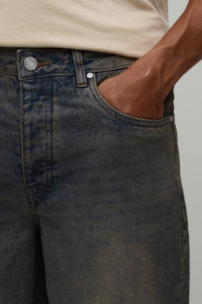 Baggy Getinte Jeans | Light Brown | Size 32