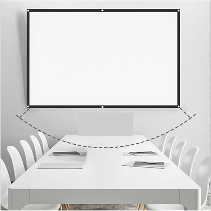 Projectiescherm - Draagbaar Scherm - Thuisbioscoop Creëren - 180 Graden Kijkhoek - 84 Inch - Mat Wit