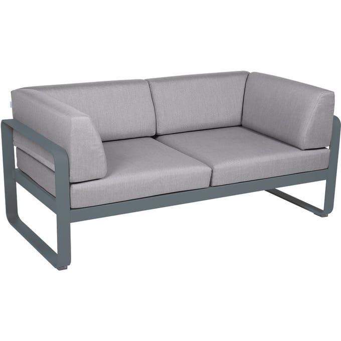 Fermob BELLEVIE club sofa 2 zits - 26 stormgrijs mat - 79 Flanelgrijs