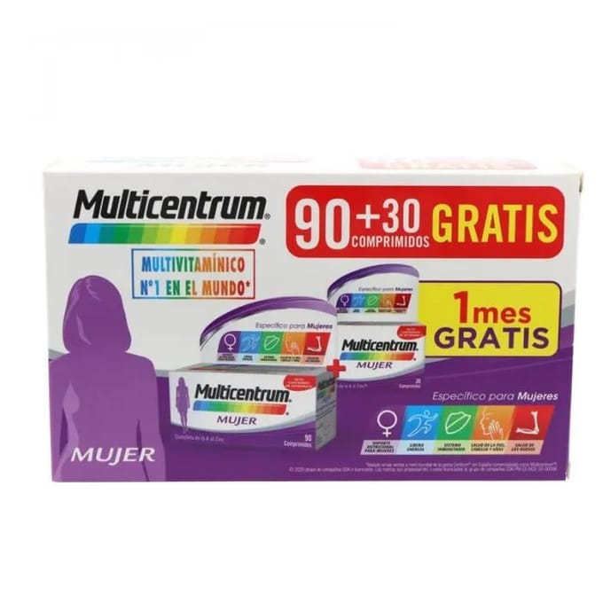 Multicentrum Femmes Pack 90 + 30 Comprimés Lot de 2 Pièces
