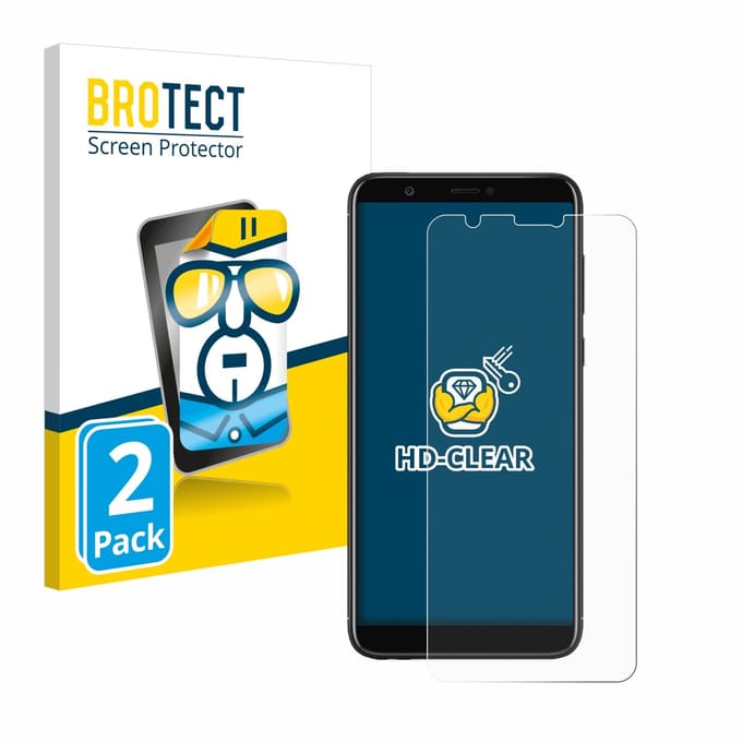 BROTECT - Screenprotector voor Huawei P smart 2018 - Folie Beschermfolie transparant 2 Stuks