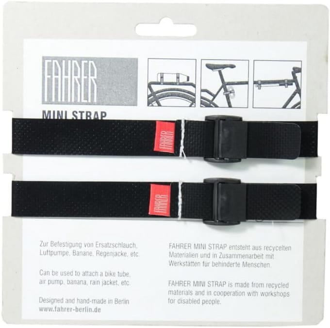 Set van 2 Mini Spanbanden Zwart - Flexibele Bevestigingsriemen voor Fiets