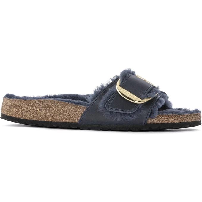 Dames muiltjes Birkenstock Madrid Big Buckle Shearling Oiled Leather