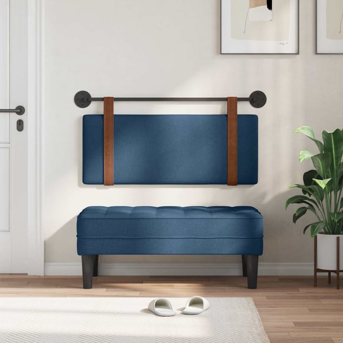 vidaXL - Hangend - hoofdbord - Blauw - Antiek - PU