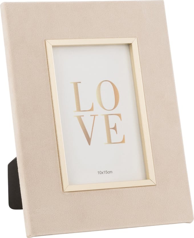J-Line fotolijst Dita - fluweel - beige - small