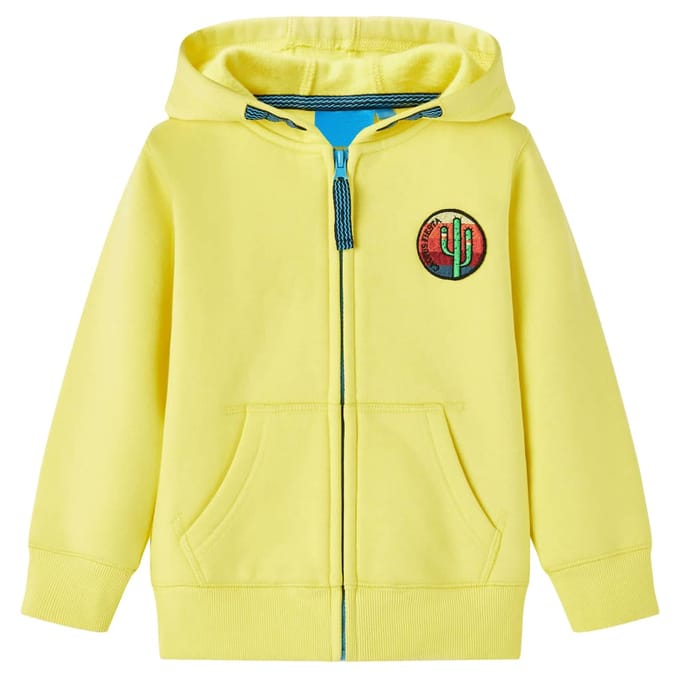 Sweat à capuche pour enfant avec fermeture éclair, Jaune clair, 104 yellow