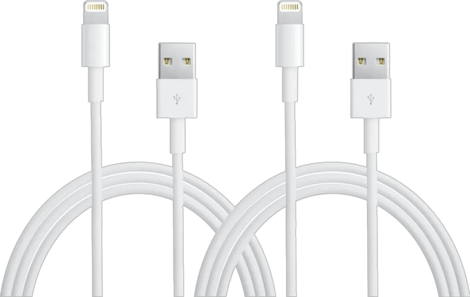 Apple Usb A naar Lightning Kabel 1m Kunststof Wit Duopack