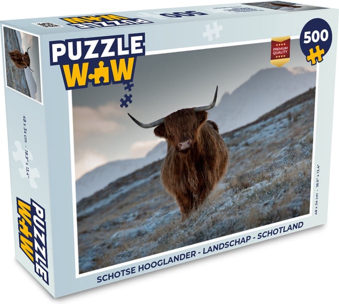 Puzzel Schotse hooglander - Landschap - Schotland - Legpuzzel - Puzzel 500 stukjes