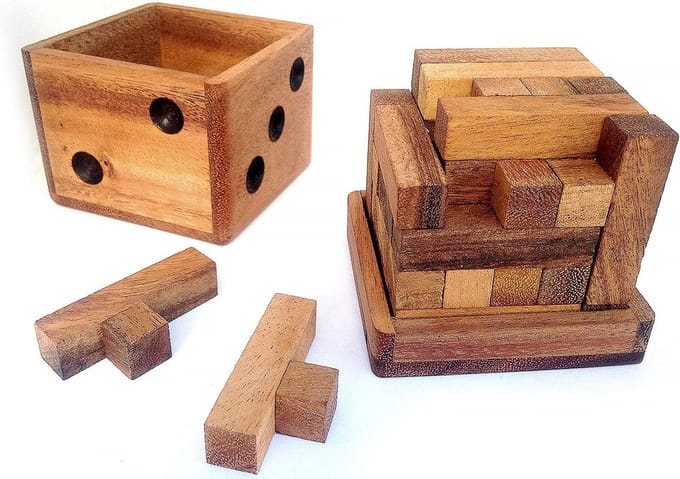 Complexe 3D Houten Puzzel Kubus Moeilijkheidsgraad 5/6 - Hersenkraker voor Experts