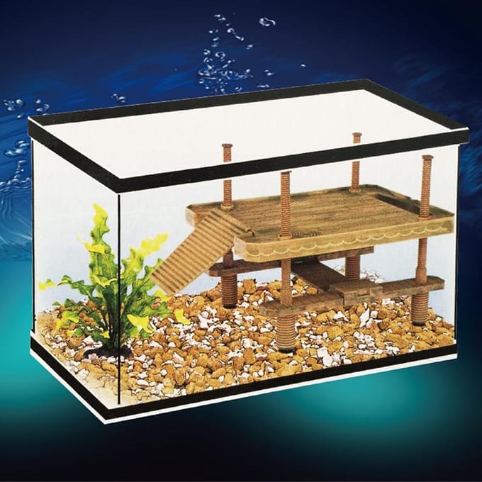 Aquarium Schildpad Salamander Pier Reptiel Drijvend Eiland Klimmen Zonnen Platform beige